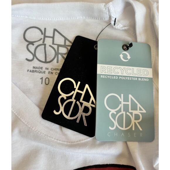 Chaser Girls Rainbow Peace Sign Flutter Short Sleeve T Shirt White Size 10 Girls - Picture 3 of 8